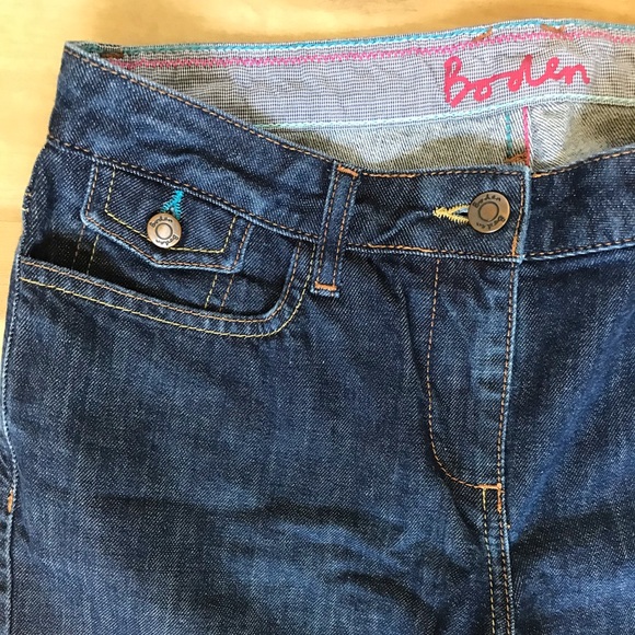 Boden Crop Jeans with Gingham and Stitching Detail, Size US 6R / UK 10R - Picture 3 of 11